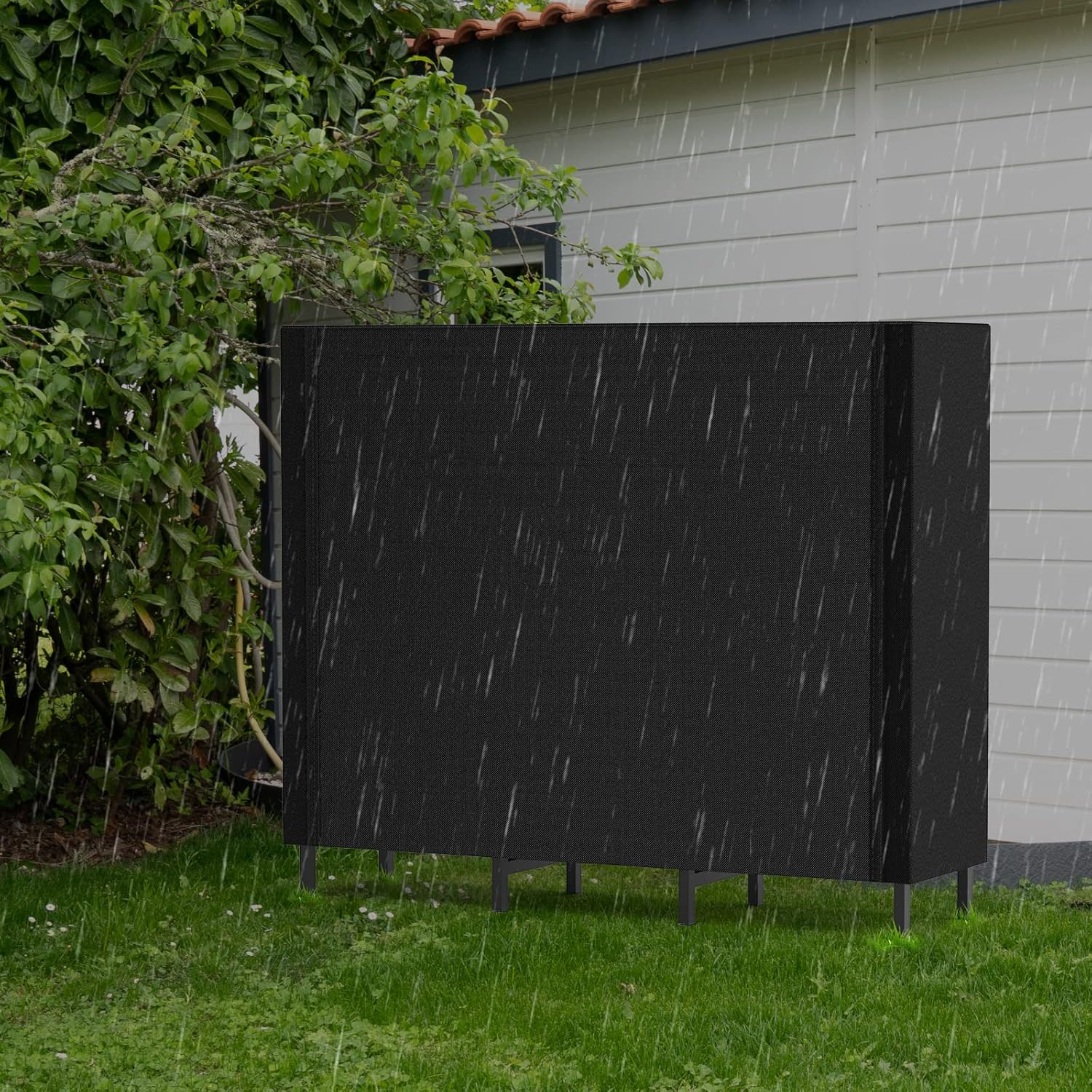 kaminholzregal 1,2 m mit abdeckung – brennholzregal aus stahl für innen & außen, schwarz kaminholzregal 1,2 m mit abdeckung – brennholzregal aus stahl für innen & außen, schwarz